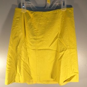 Ann Taylor Loft Yellow Mini Skirt Womens Size 2 Zip Closure Lined 16"